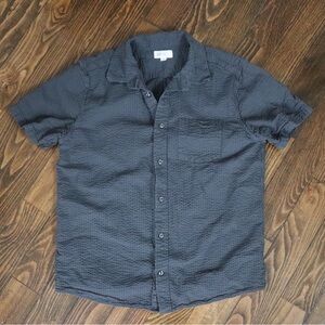 GAP Men's Textured Black Button Down Shirt